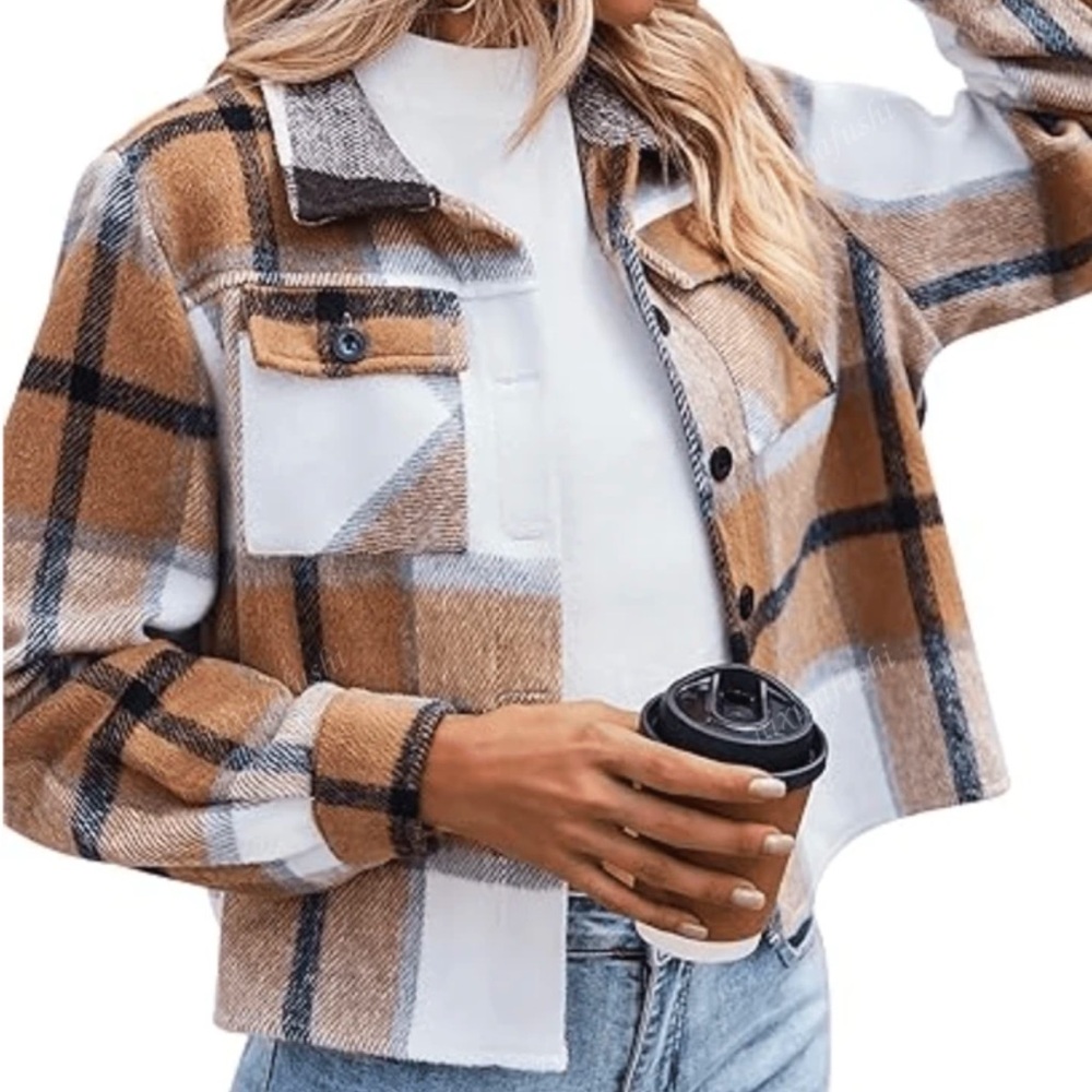 SHEIN plaid shacket